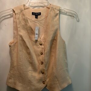 NWT, 00, Jcrew, linen button up vest